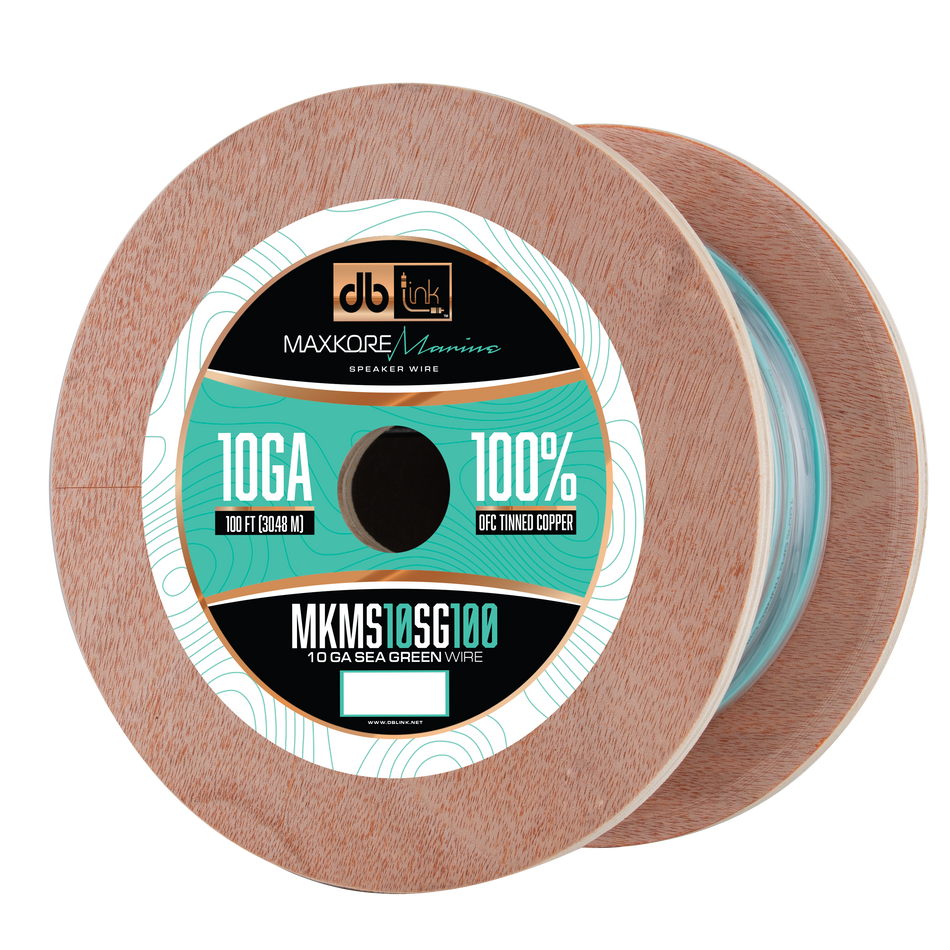 MKMS10SG100 : 100' 10Ga Maxkore Marine Sea Green/Gray, 100% OFC, TINNED Anti-Corrosive Wire Roll