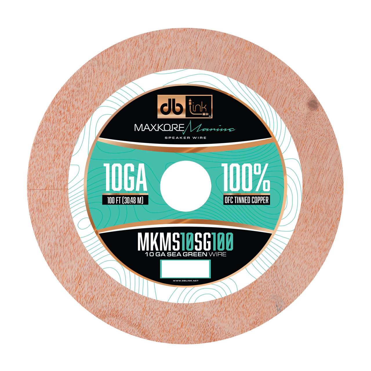 MKMS10SG100 : 100' 10Ga Maxkore Marine Sea Green/Gray, 100% OFC, TINNED Anti-Corrosive Wire Roll