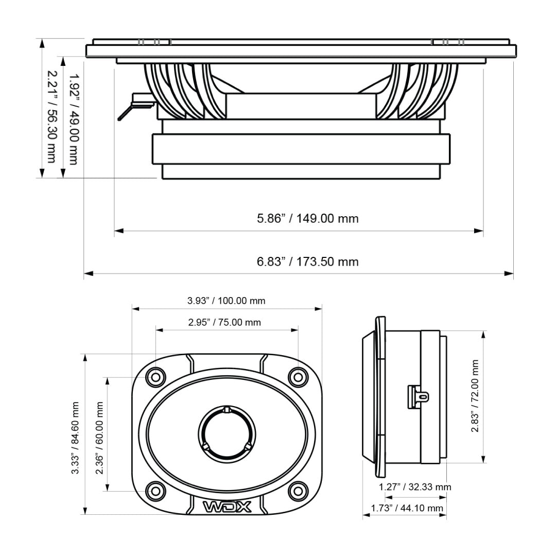 WDX5-6.5-2MTW : WDX Shallow Mount 6.5 in. PRO Audio Component Kit
