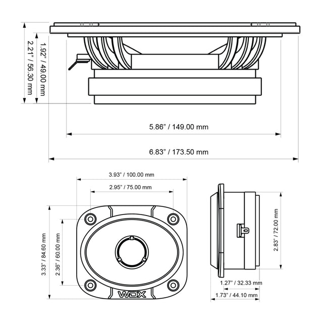 WDX5-6.5-2MTW : WDX Shallow Mount 6.5