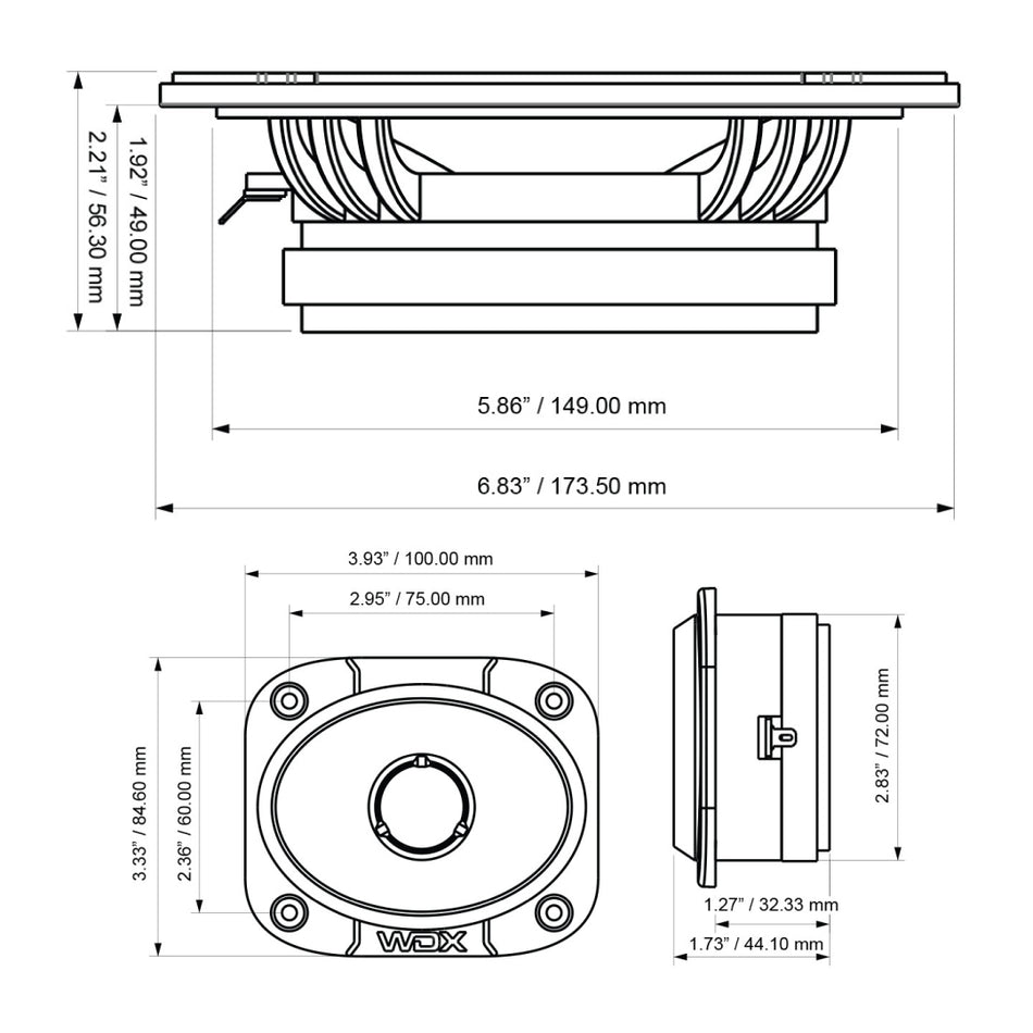 WDX5-6.5-2MTW : WDX Shallow Mount 6.5 in. PRO Audio Component Kit